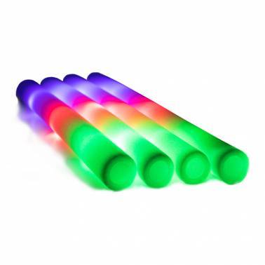 Blu7ive 50 Pieces Glow Foam Sticks Halloween Concert 3 Modes Flashing Light Up Led Foam Stick for Party 